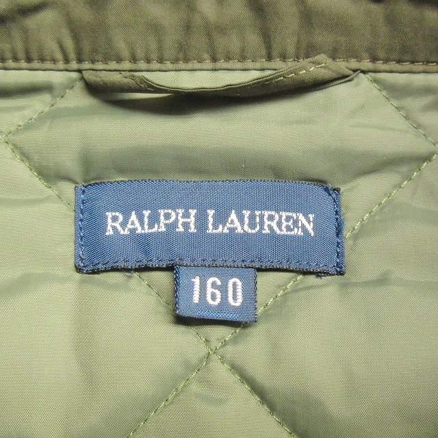 ラルフローレン RALPH LAUREN キルティングジャケット 中綿ブルゾン ロゴ 刺繍 襟切替 カーキ 緑 160 1201 キッズ｜vectorpremium｜03