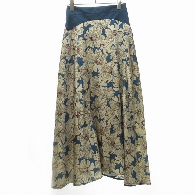 サポートサーフェス support surface フレアスカート ロング 花柄  