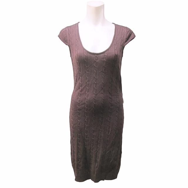 未使用品 ミリー milly タグ付 ニット ワンピース ライン柄 背中 装飾  