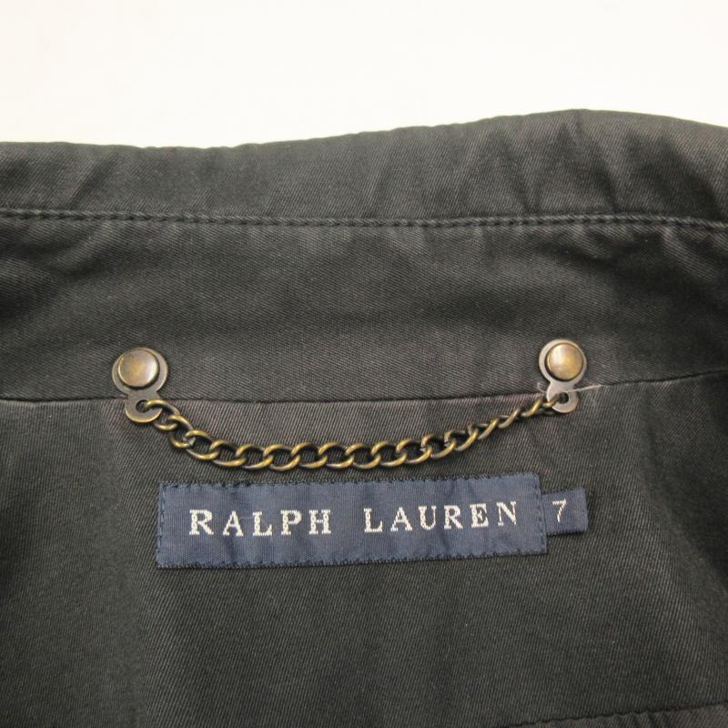 ラルフローレン RALPH LAUREN トレンチコート ジャケット ダブル コットン ベルト付 黒 ブラック 7 約S IBO47 0223 レディース｜vectorpremium｜03