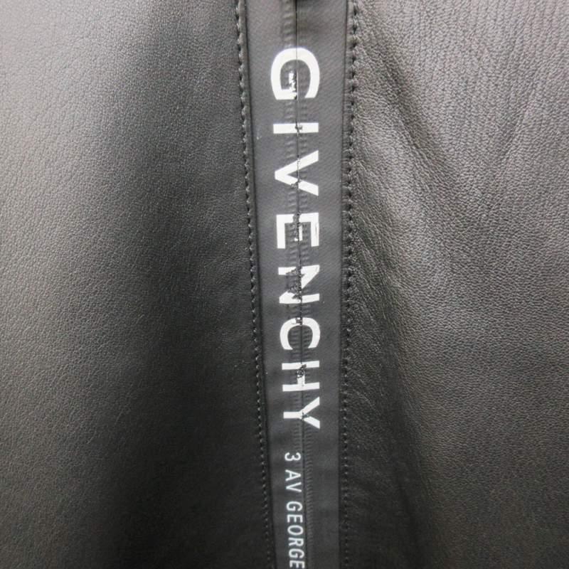ジバンシィ GIVENCHY 近年 ボンバージャケット ラムレザー ロゴ 
