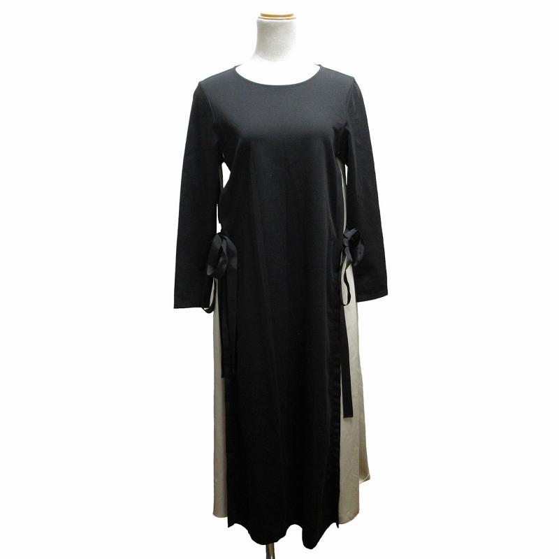 ランバンオンブルー LANVIN en Bleu 美品 サイドリボンコンビ 