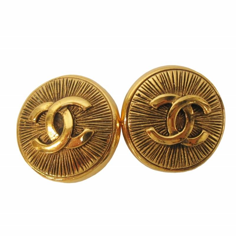 CHANEL シャネル ヴィンテージ イヤリング ココマーク ロゴ ラウンド  