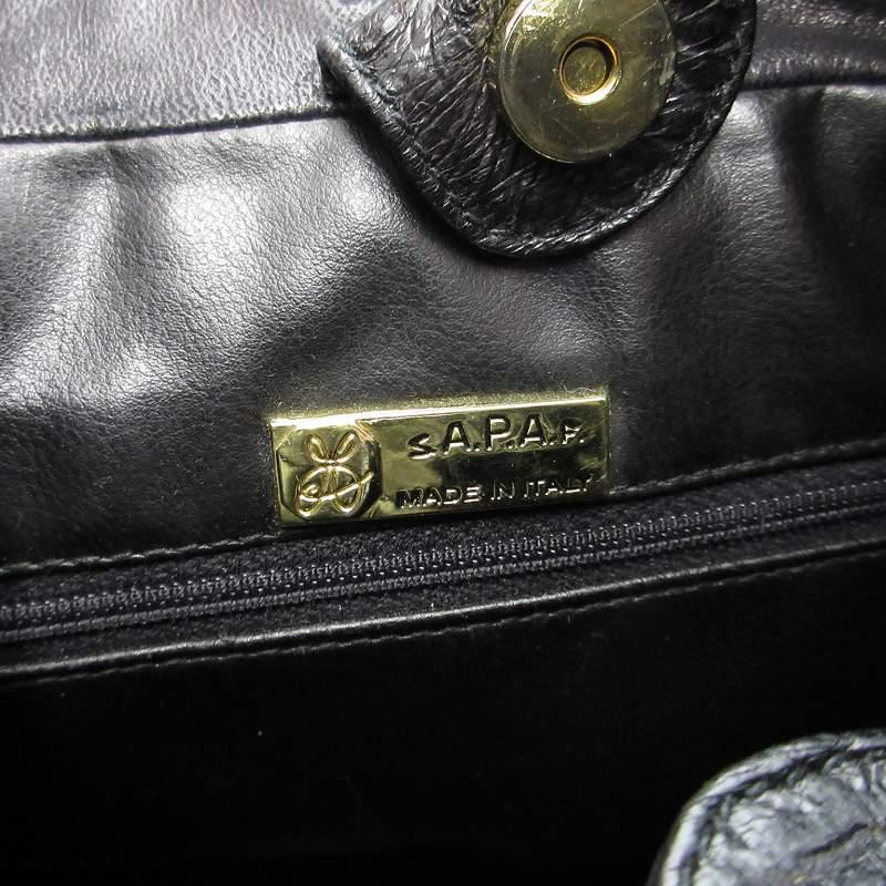 サパフ Sapaf オーストリッチ ショルダーバッグ 巾着 レザー 本 サパフ Sapaf オーストリッチ ショルダーバッグ 巾着 レザー 本