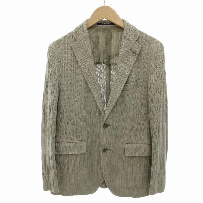 美品タリアトーレジャケット46 ベージュのヘリンボーン春夏