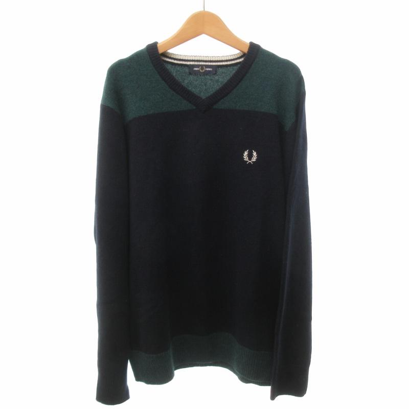 フレッドペリー FRED PERRY 美品 プルオーバーニット セーター ロゴ刺  