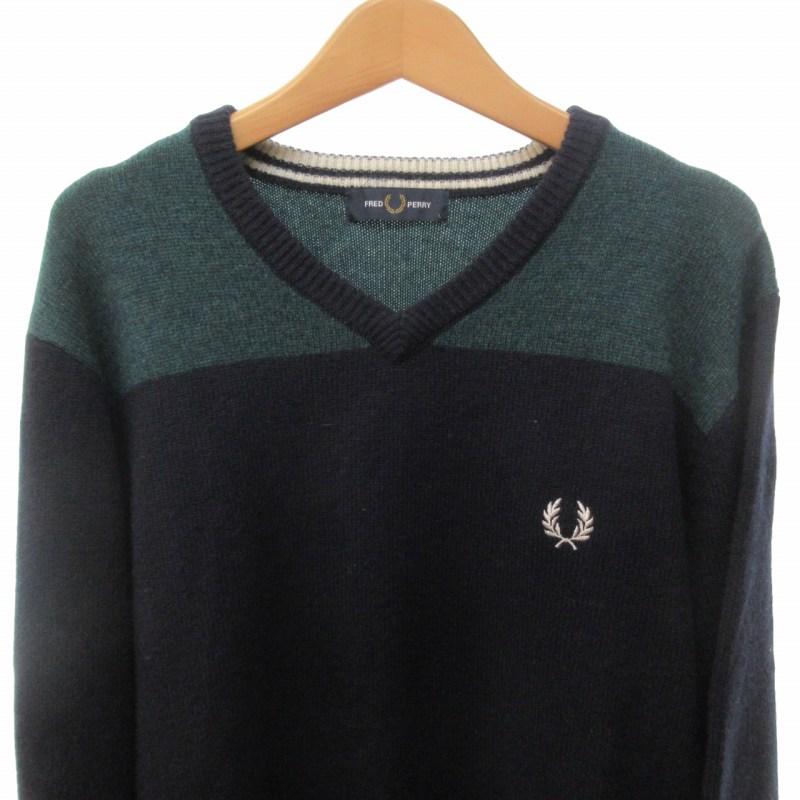 フレッドペリー FRED PERRY 美品 プルオーバーニット セーター ロゴ刺  