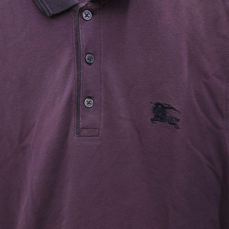 【新品タグ付き】バーバリー　ポロシャツ　ホースロゴ　ロゴ刺繍　バイカラー　紫 バーバリー ロンドン BURBERRY LONDON ポロシャツ カットソー