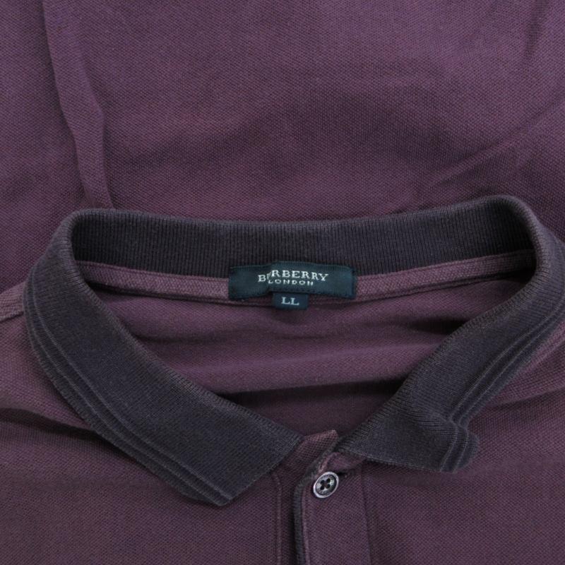 【新品タグ付き】バーバリー　ポロシャツ　ホースロゴ　ロゴ刺繍　バイカラー　紫 バーバリー ロンドン BURBERRY LONDON ポロシャツ カットソー