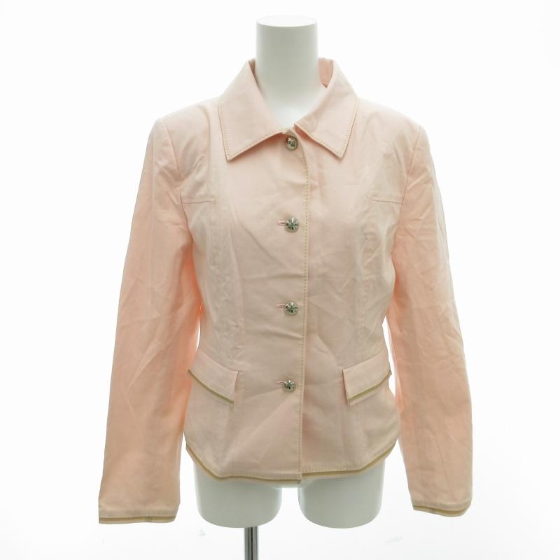 クレージュ courreges ジャケット パイピング 銀ボタン シルク混 