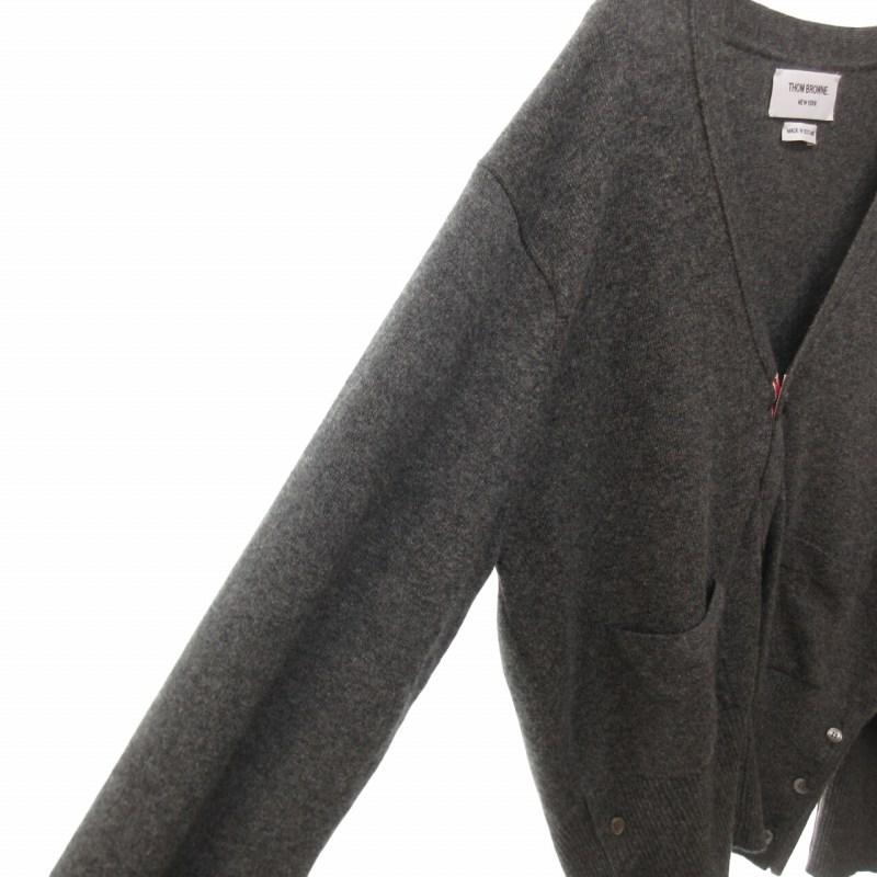 トムブラウン THOM BROWNE 美品 ミディアムグレー カシミア 4BAR V 
