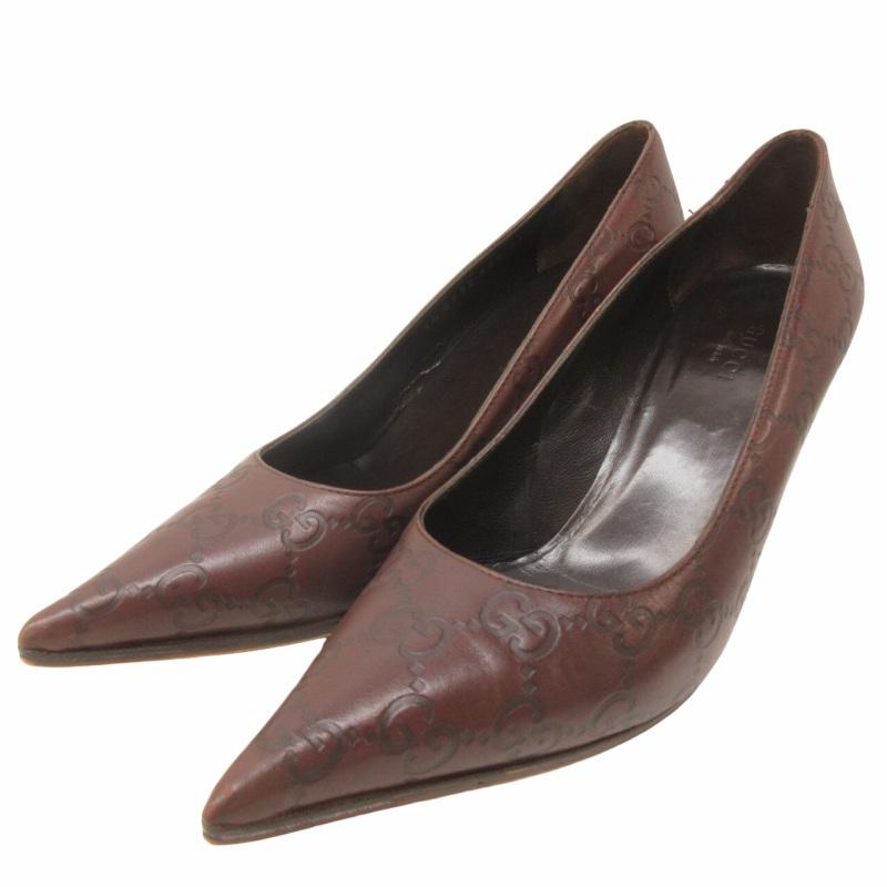 GUCCI★グッチ レザーポインテッドトゥハイヒール パンプス 37(24cm) GUCCI☆グッチ レザーポインテッドトゥハイヒール パンプス 37(24cm)