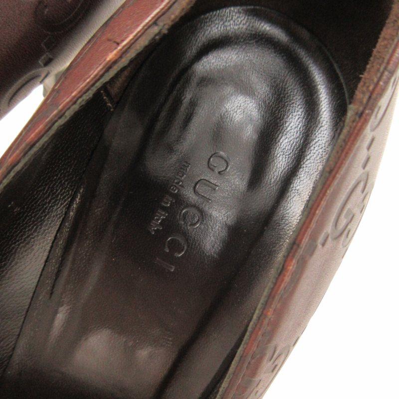GUCCI グッチ 美品 シマレザー パンプス ハイヒール ポイン