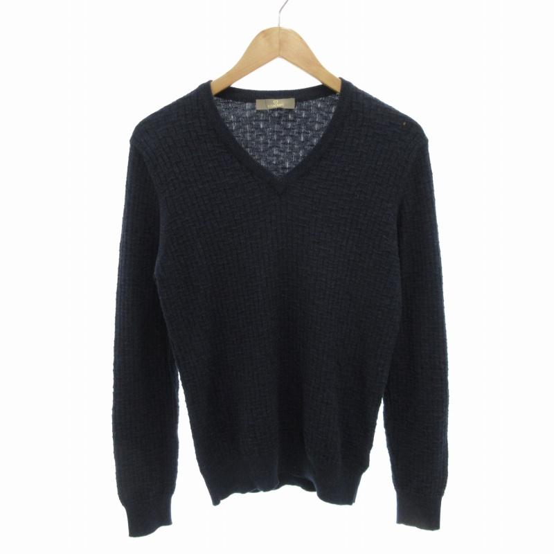 クルチアーニ cruciani ニット セーター 編み込み調 Vネック 長袖 46 M  