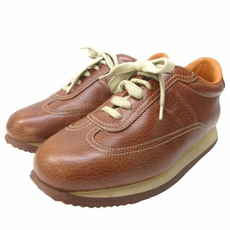 エルメス HERMES 美品 クイック レザー スニーカー シューズ 