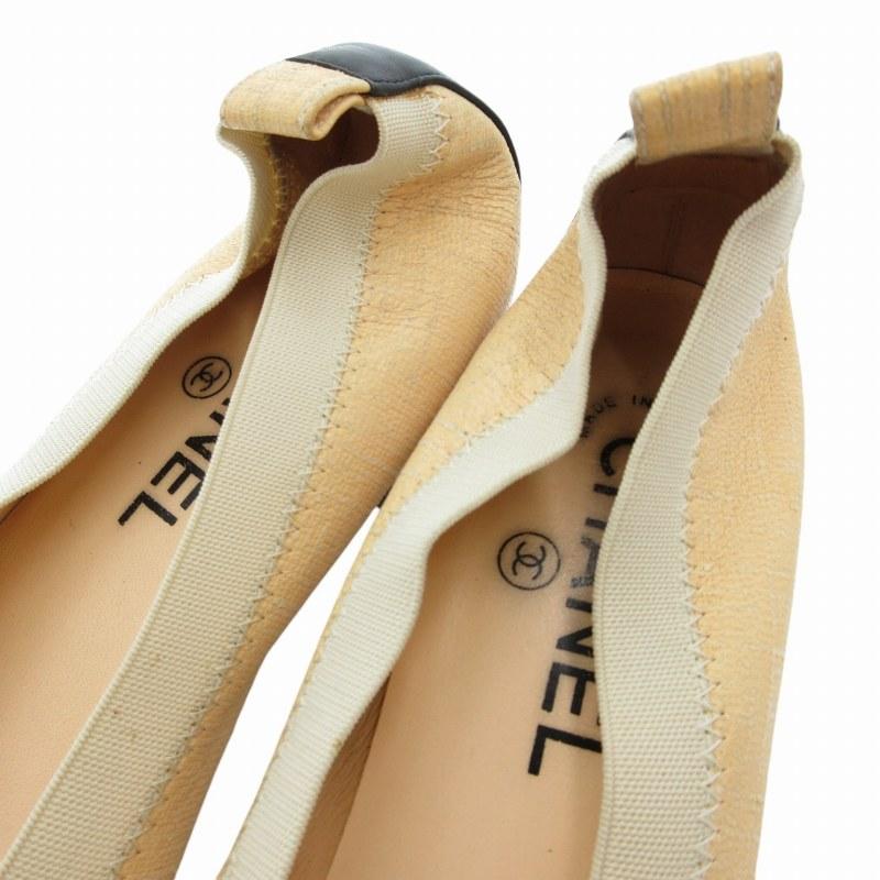 CHANEL シャネル カメリア バイカラーパンプス シューズ レザー チャン 
