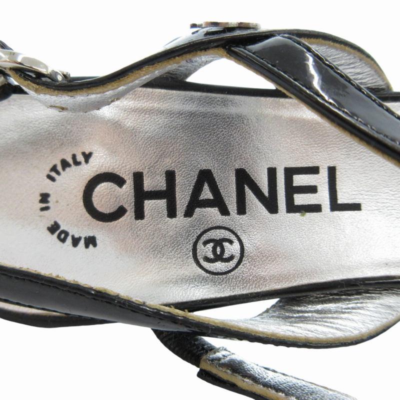 CHANEL シャネル ストラップサンダル シューズ パテントレザー ココ  