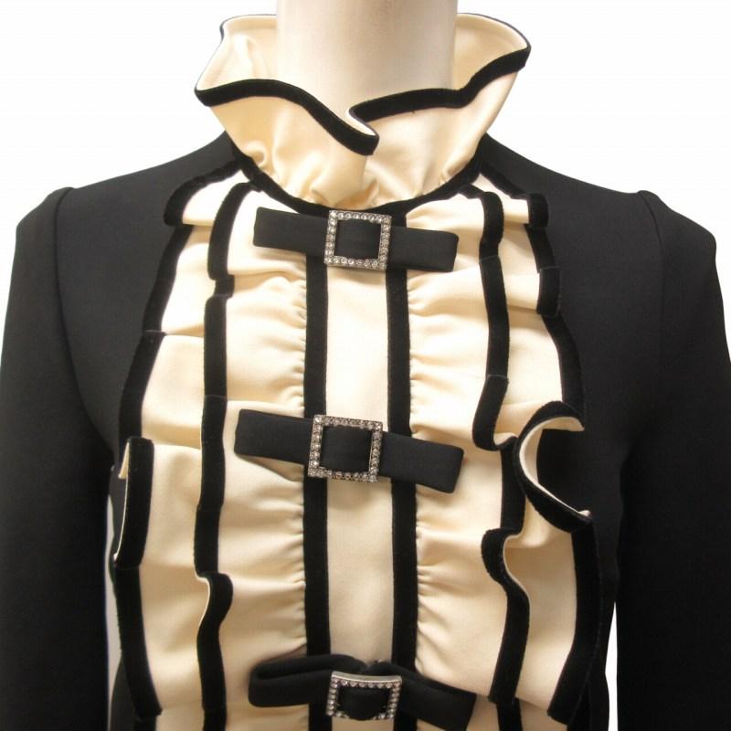 GUCCI グッチ 美品 17AW ラッフルビブ パーティードレス ワンピース  