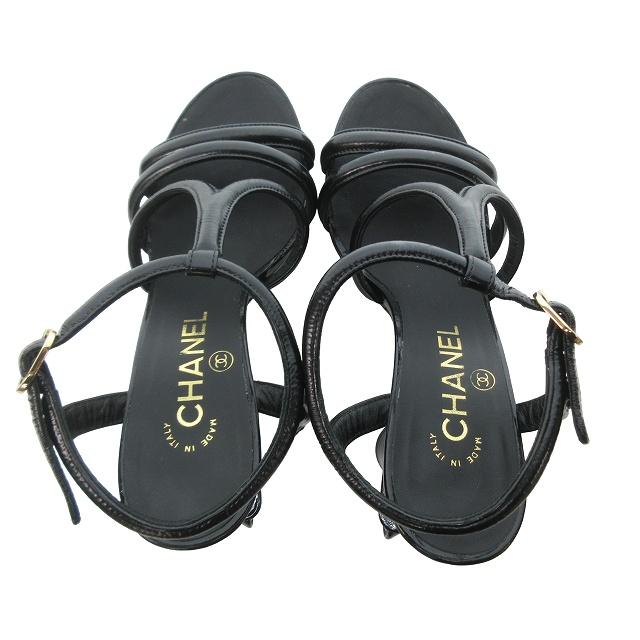 CHANEL（シャネル） 美品 サンダル シューズ ヒール Tストラップ ココ