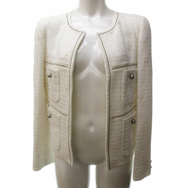 アドーア ADORE 美品 ラメツイード ノーカラージャケット  