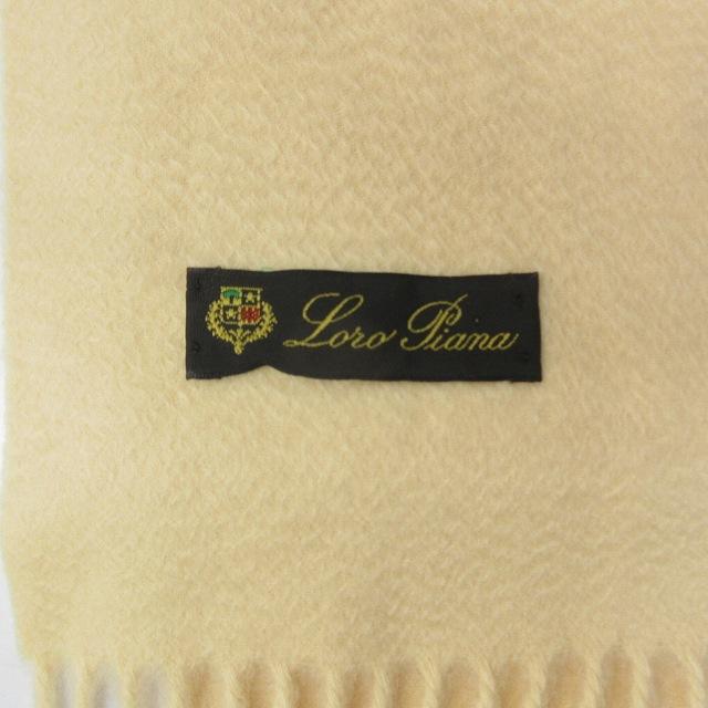 ロロピアーナ 【美品】カシミヤ フリンジ l15 Loro Piana ロロピアーナ カシミヤ100 フリンジマフラー 総