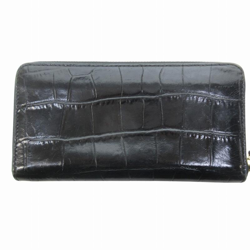 COACH（コーチ） クロコ型押し 長財布 ウォレット ラウンドファスナー