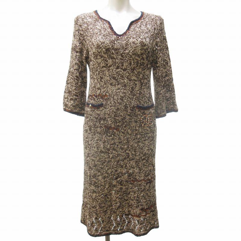 CHANEL（シャネル） ツイードライク ニットワンピース ドレス ココ  