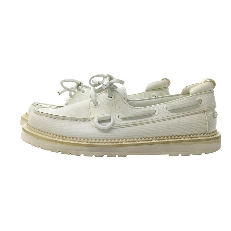 ルイヴィトンメンズドライビィングデッキシューズ白色