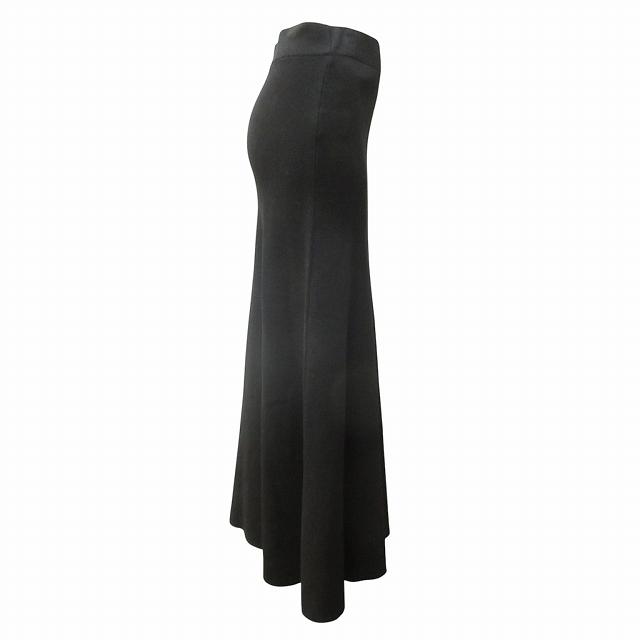 カオス CHAOS 近年 美品 シルクブレンドニットフレアスカート 黒  