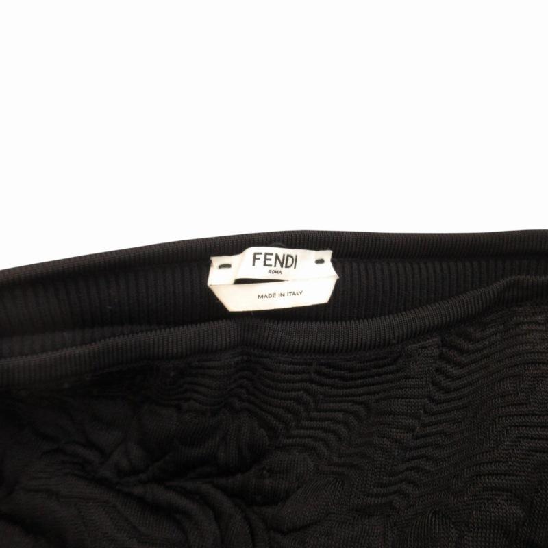 FENDI（フェンディ） 美品 ボタニカル柄 エンボス ニットスカート