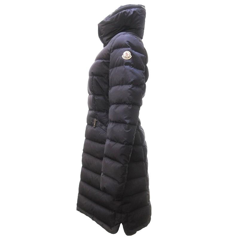 美品 モンクレール フラメッテ ダウンコート ロング ワッペン ネイビー S MONCLER - 限定価格‼️美品モンクレールロングダウンコートフラ