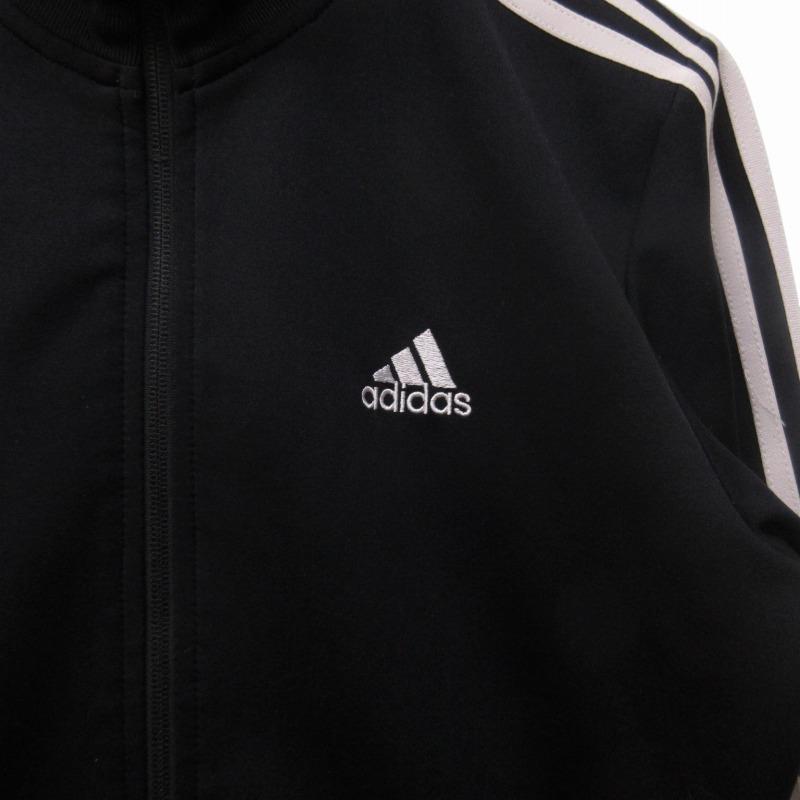 adidas アディダス トラックジャケット ロゴ刺繍 黒 ブラック L adidas アディダス トラックジャケット ロゴ刺繍 黒 ブラック L