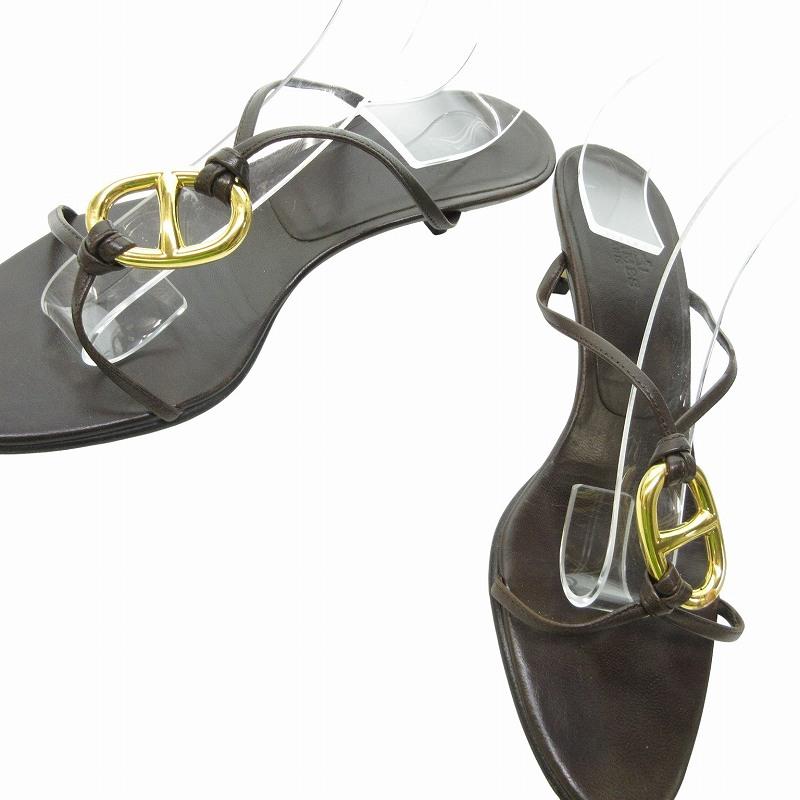 HERMES エルメス カラネラ シェーヌダンクル サンダル ミュール ヒール  