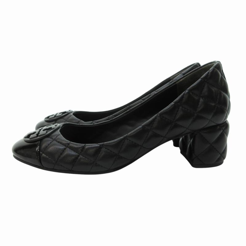 ToryBurch トリーバーチ キルティング フラットシューズ 黒 25.5㎝ TORY BURCH トリーバーチ キルティング レザー パンプス 黒
