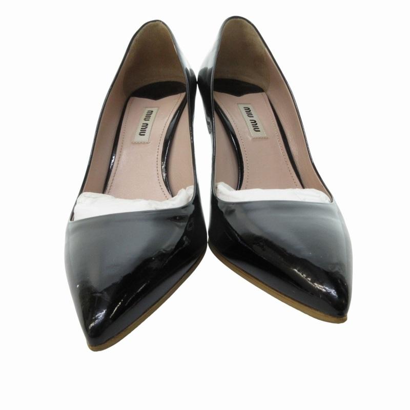 【超美品】Miu Miuパンプス misuzu ヒール高1.5cmミュウミュウ クロコ型押しレザー パンプス