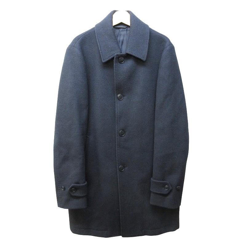 SHIPS シップス ウール ステンカラーコート 濃紺 サイズL