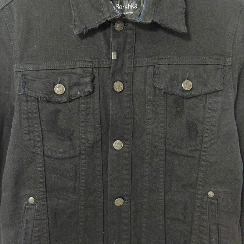 ベルシュカ Bershka ブラック デニムジャケット Gジャン ベルシュカ Bershka ブラック デニムジャケット Gジャン