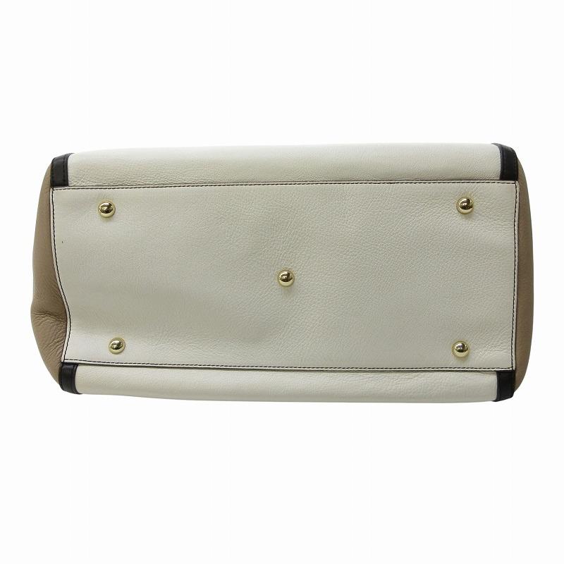 FURLA フルラ 美品 2トーン レザー ハンドバッグ トートバッグ FURLA フルラ 美品 2トーン レザー ハンドバッグ トートバッグ