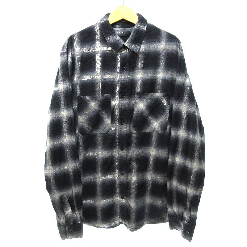 アミリ AMIRI オンブレチェックシャツ フランネルシャツ グリッター