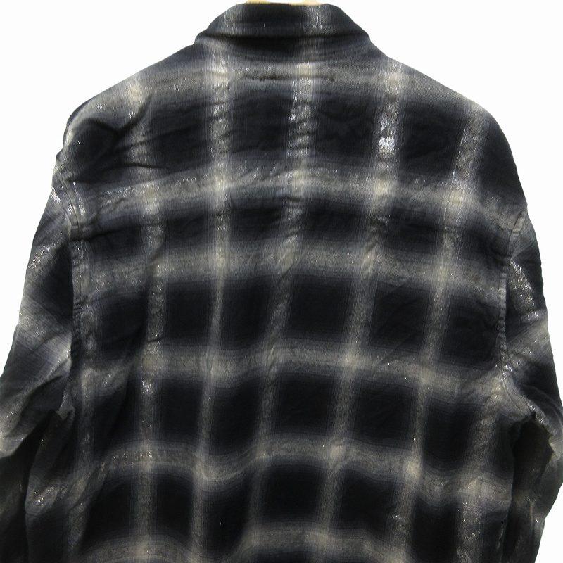 アミリ AMIRI オンブレチェックシャツ フランネルシャツ グリッター
