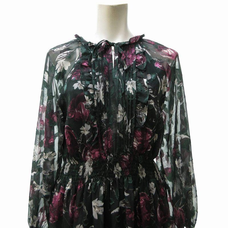 アメリヴィンテージ Ameri VINTAGE 美品 近年 シアー 花柄 ドレス