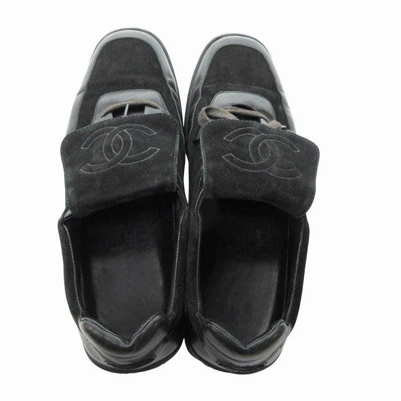 CHANEL シャネル スエード ココマーク スニーカー シューズ 黒