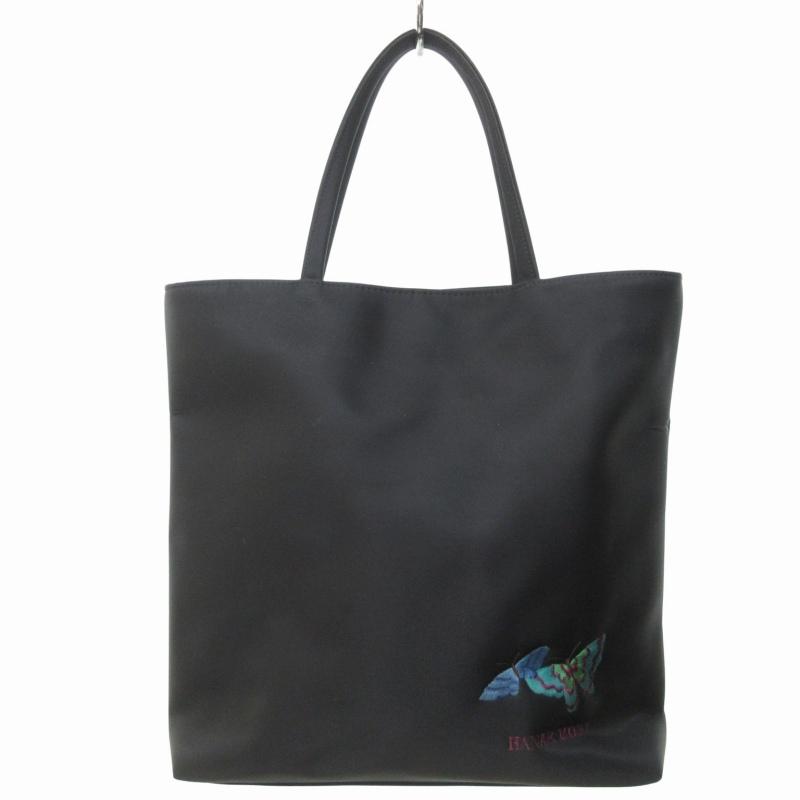 ハナエモリ HANAE MORI 美品 バタフライエンブロイダリー ハンドバッグ