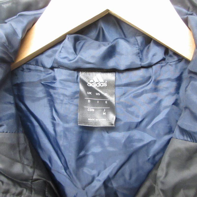 adidas フード付きダウンベンチコート M 青 【公式通販】