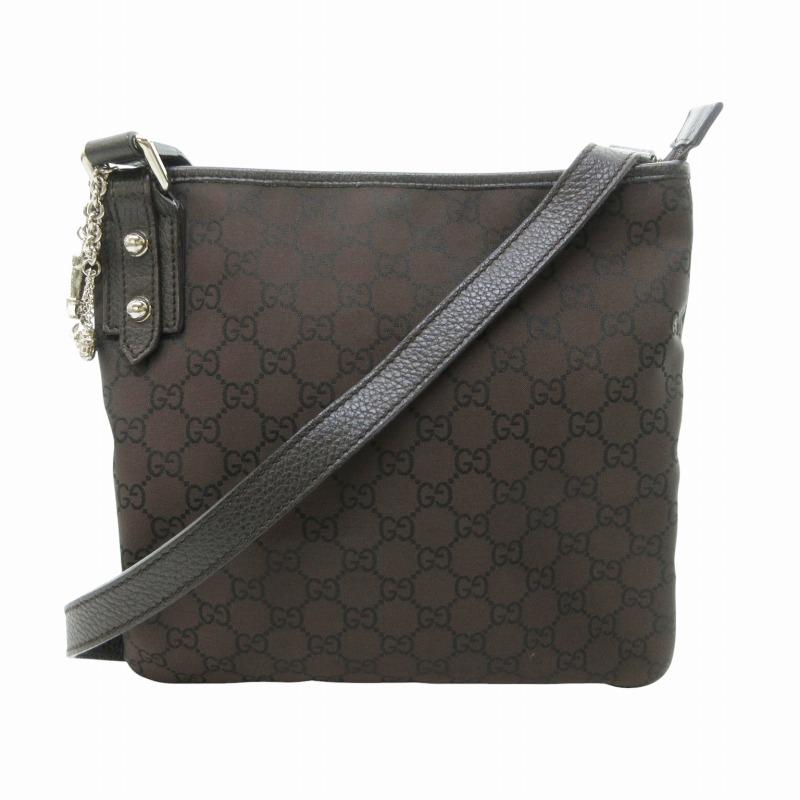 GUCCI（グッチ） GUCCI GG ナイロンショルダーバッグ 総柄 チャーム 
