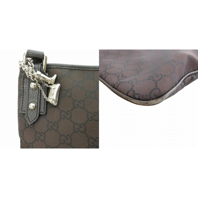 GUCCI（グッチ） GUCCI GG ナイロンショルダーバッグ 総柄 チャーム 