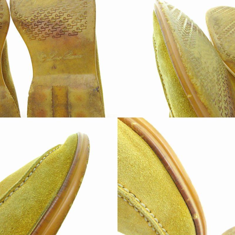 【中古】ロロピアーナ Loro Piana スエード スリッポン ローファー シューズ イタリア製 黄 イエロー 42 約26.5cm ロロピアーナ Loro Piana スエード スリッポン ローファー シューズ
