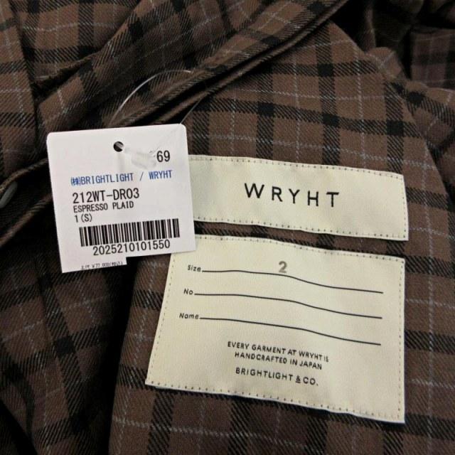 【中古】未使用品 ライト WRYHT タグ付き 21AW PLEATED NIGHT DRESS シャツワンピース ロング 茶 2 約M ■BL4 未使用品 ライト WRYHT タグ付き 21AW PLEATED NIGHT DRESS シャツ