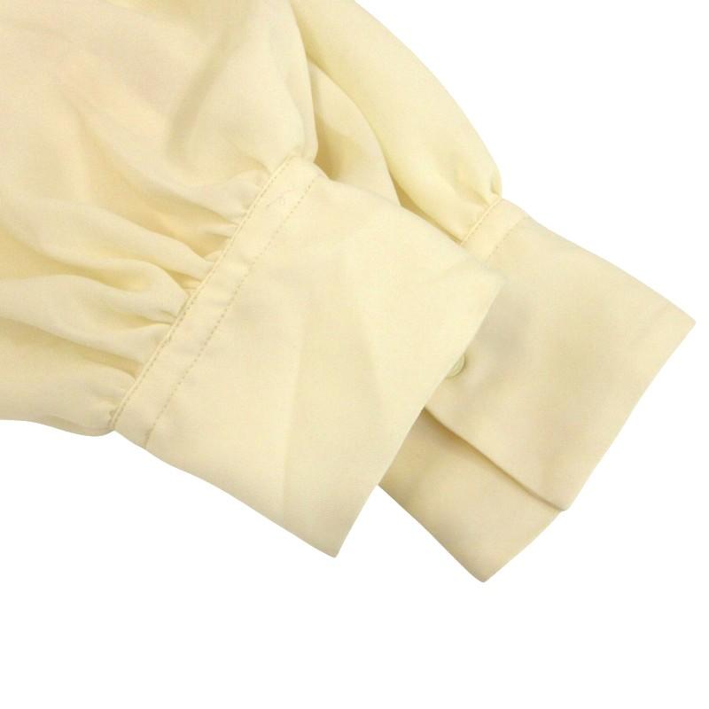 【中古】ライト WRYHT タグ付き 23AW HOLLY PLEATED TOPS シャツ ブラウス ボウタイ プリーツ 長袖 オフホワイト F ライト WRYHT タグ付き 23AW HOLLY PLEATED TOPS シャツ ブラウス