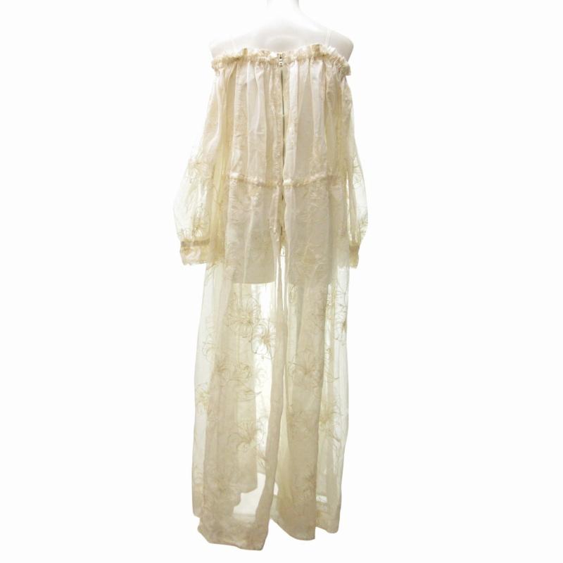 未使用品 ライト WRYHT 24SS タグ付 刺繍 シアー ロング ワンピース